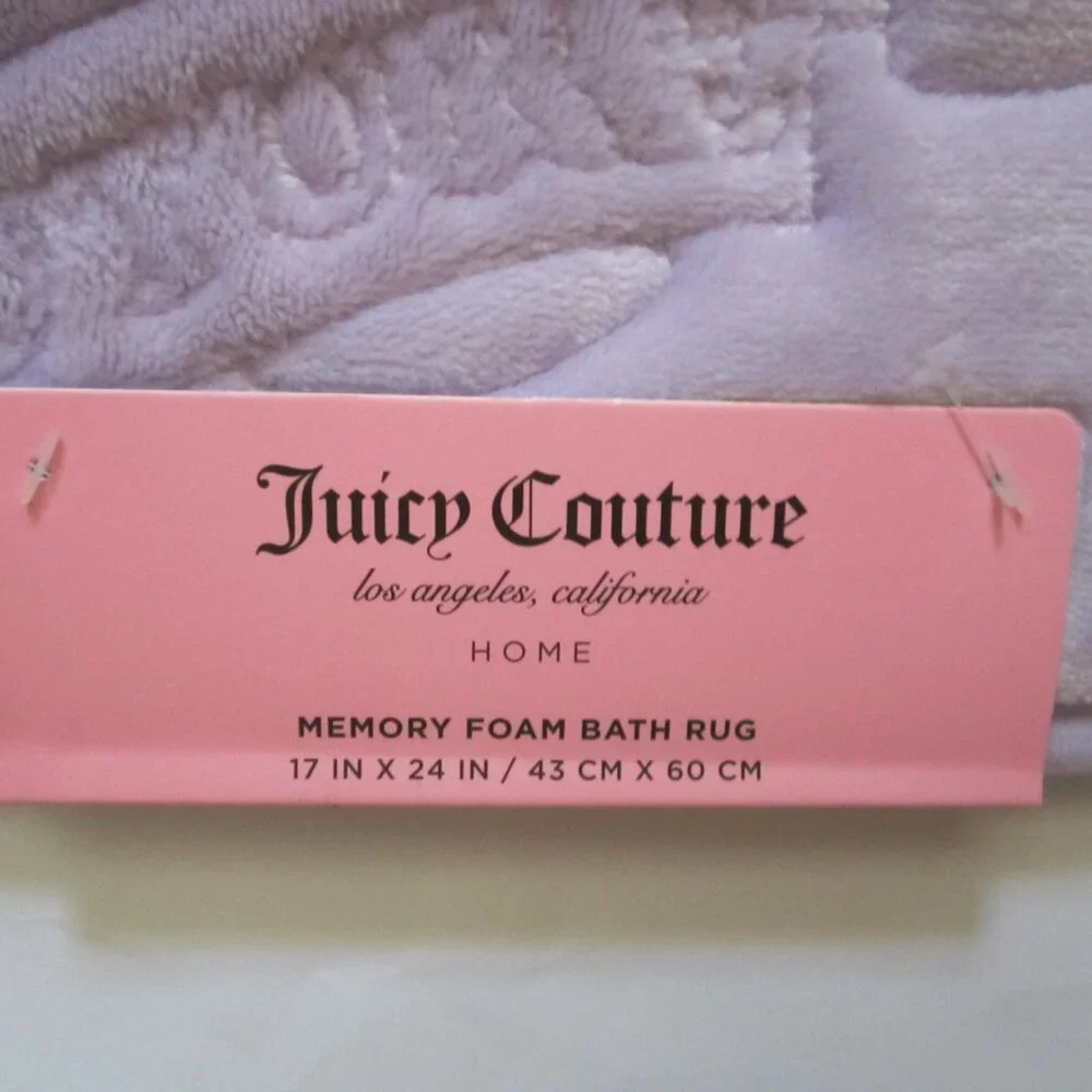 Juicy Couture Purple Lavender Bathroom Memory Foam Bath Rug Mat Shower Home